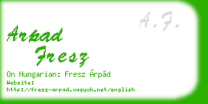 arpad fresz business card